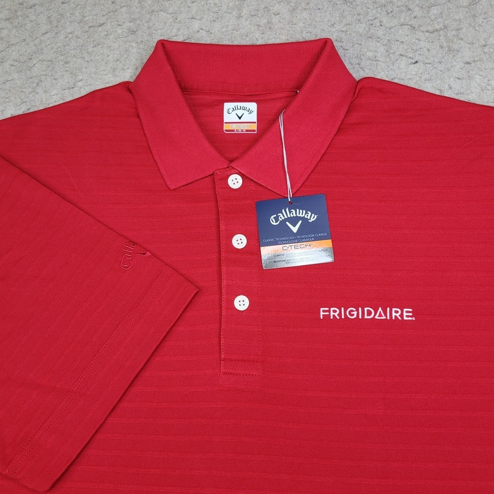 Callaway C Tech Golf Polo Shirt Mens XL Red‎ Short Sleeve Performance Logo NEW